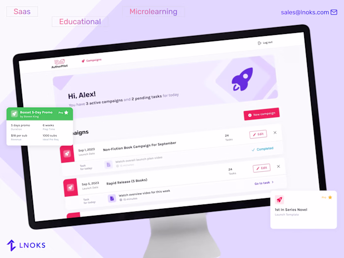 SaaS Learning Management Platform for Book Authors