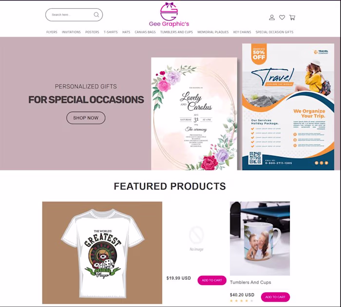 Gee Graphic’s Shopify Website Design and Development