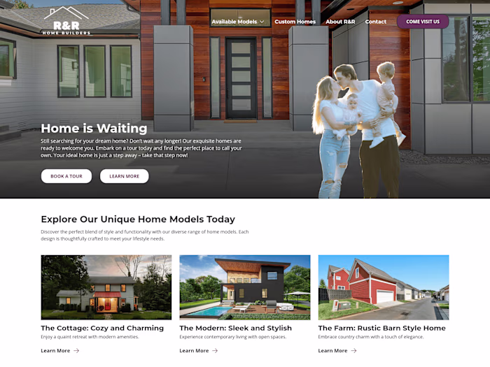 A unique WordPress website for a custom home builder