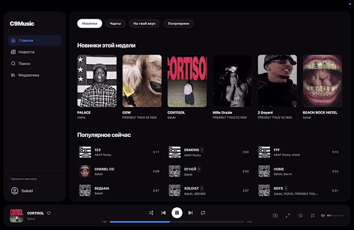 C9Music — Full-Stack Music Streaming Web App
