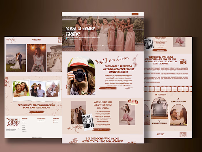 Neutral Tone Themed Website Template for Photographers