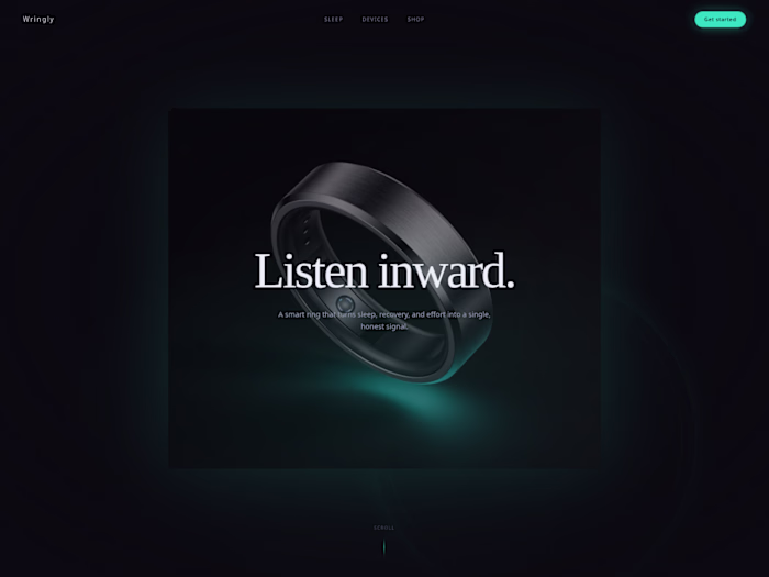 Wringly Smart-Ring Health Dashboard Design