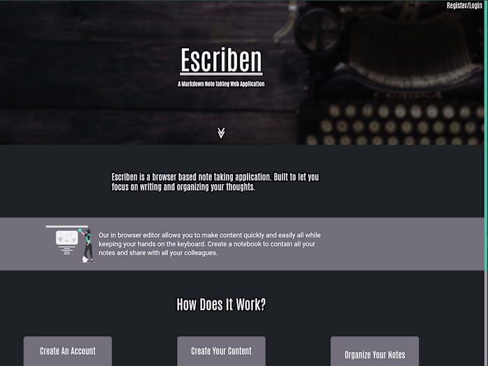 Escriben.io | Front & Back End developed & deployed