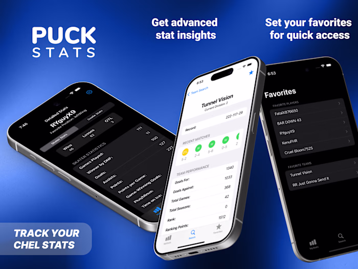 Puck Stats iOS App
