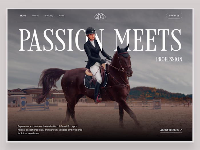 Luxury Equestrian Website UI –