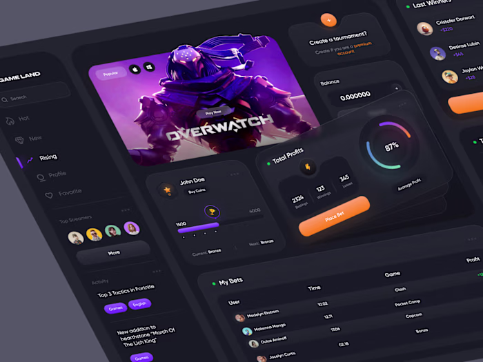 Gaming Dashboard 🎮