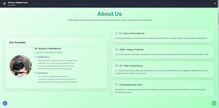 Kronos Global Care Foundation Polyclinic Website