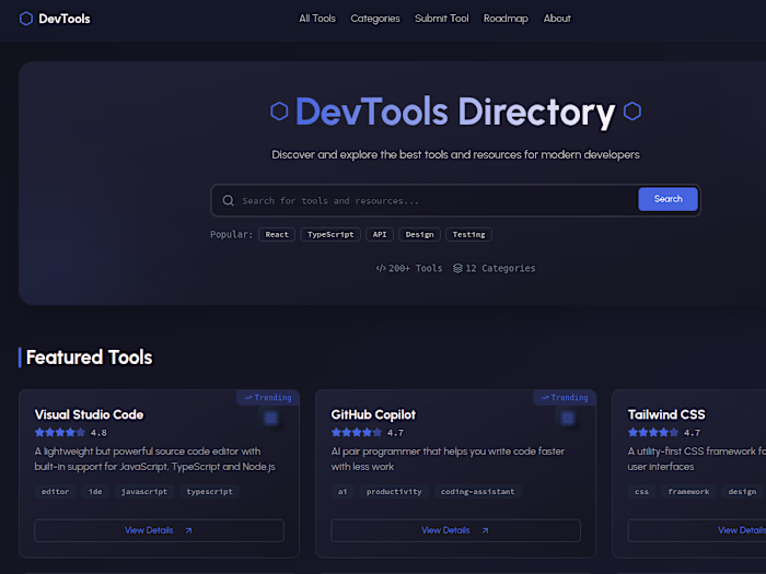 DevTools - a Directory for Developer tools
