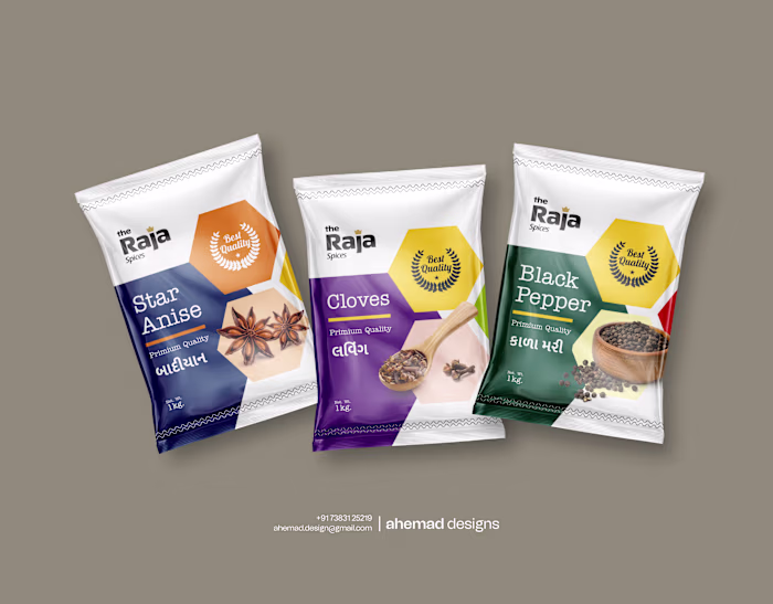 Raja Spices — Scalable Logo & Packaging System When I worked...
