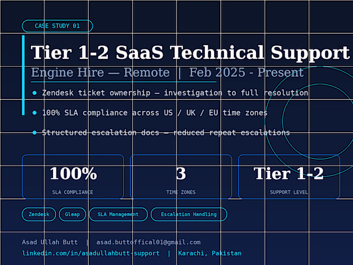 Tier 1-2 SaaS Technical Support — Engine Hire