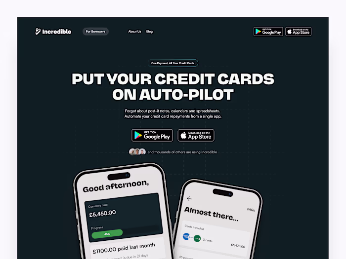 Incredible - Financial Landing Page