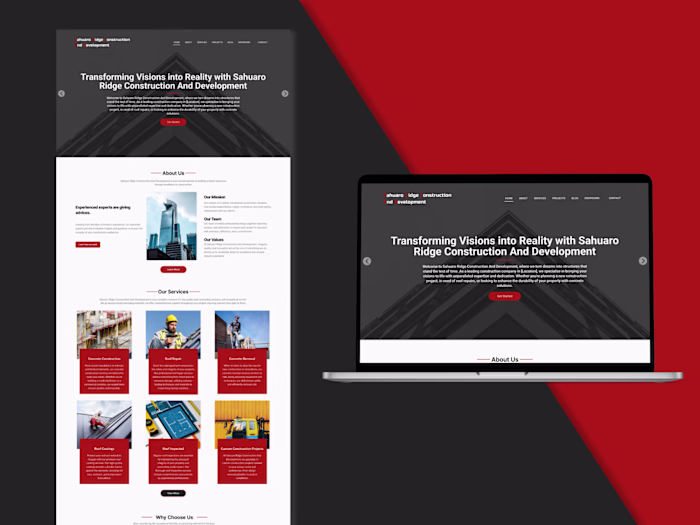 Sahuaro Ridge Construction Website UI Design