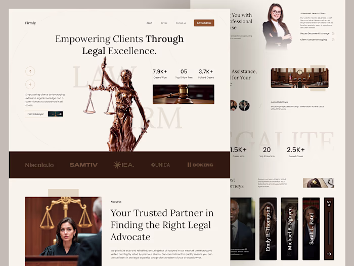 Firmly — Lawyer & Attorney Website | UX/UI Case Study