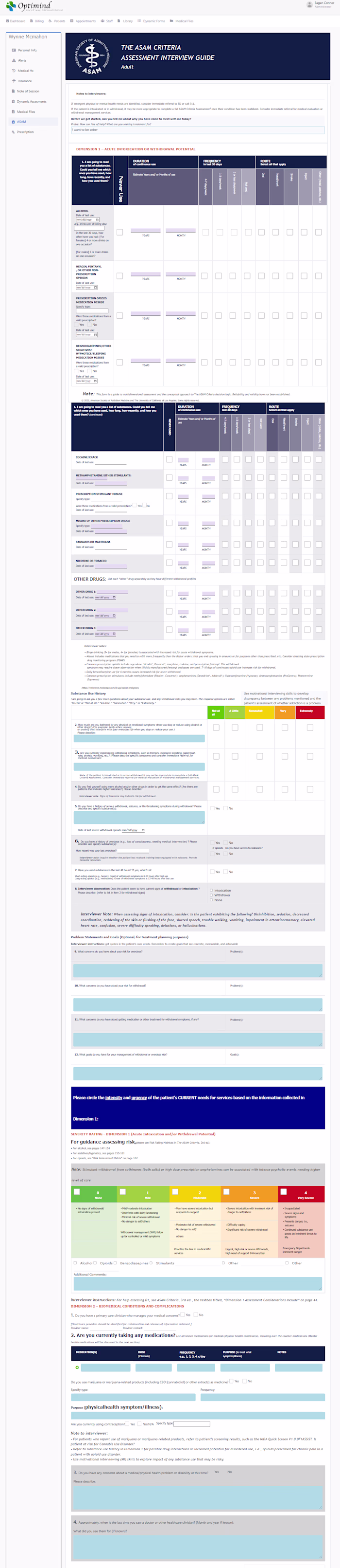 Custom HIPAA-compliant EMR for psychiatric care