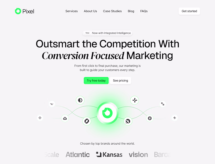 SaaS Landing Page Design for Pixel