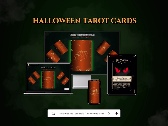 🎃 Spooky Tarot Reading Cards | Framer Halloween Hero Challenge 