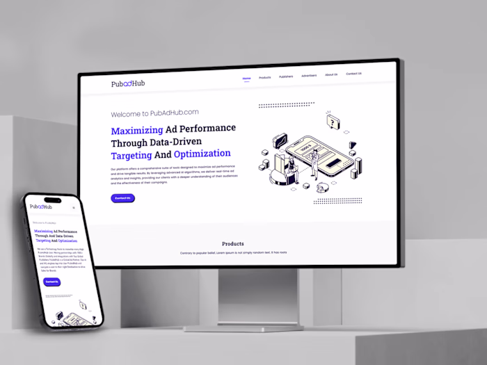 Pub-Ad-Hub Responsive Homepage Design