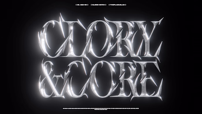 " Glory and Gore ' Chrome typography