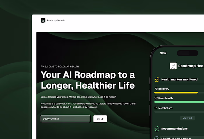 Roadmap Health AI Landing Page Development