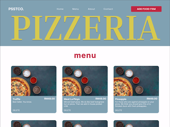 Pizza Web Application