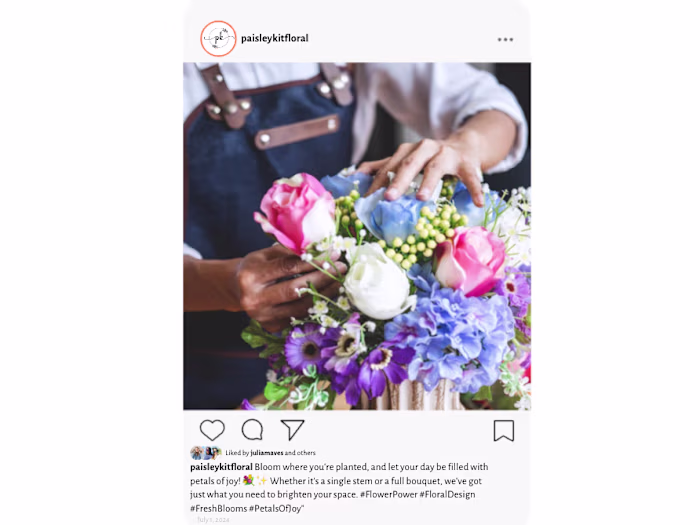 Sample Instagram Post - Floral Shop