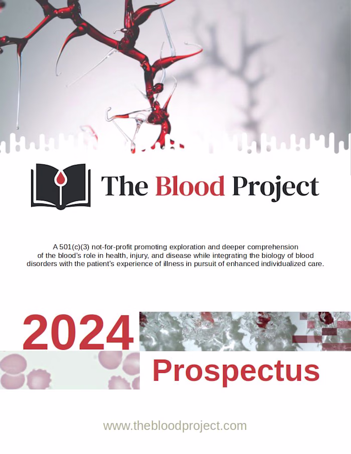 The Blood Project Fundraising Prospectus