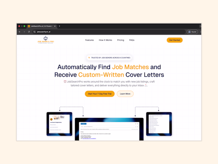 Landing Page Development for Job Search Pro