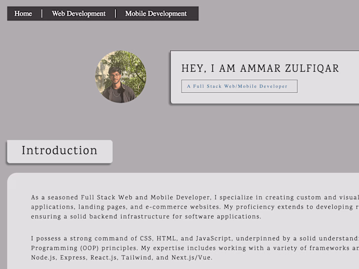 Personal Portfolio Website