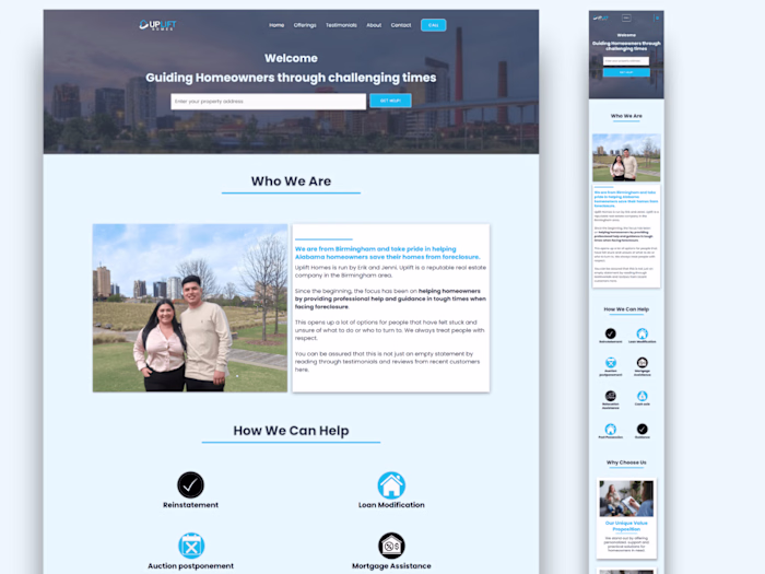 Real Estate website for Uplift Homes