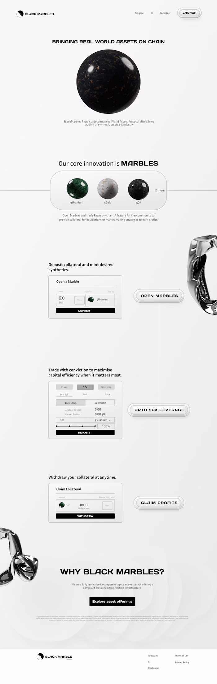 Landing page design for RWA