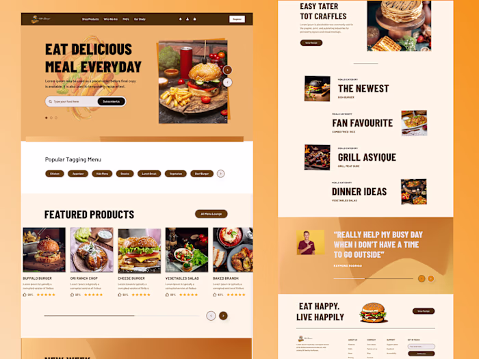 BurgerDlight- Fast Food Web Landing Page Design by Tanzeem Hasn…