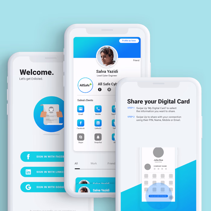 Digital Visiting Card - App design.