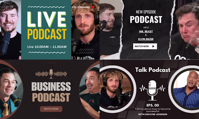 I will design youtube thumbnail, podcast thumbnail