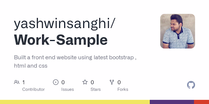 GitHub - yashwinsanghi/Work-Sample: Built a front end website u…
