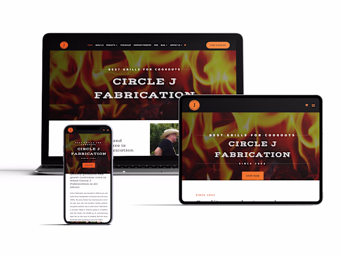 Website Design for Circle J Fabrication Using Divi Builder