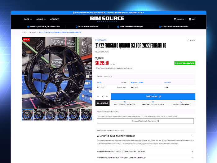 Rim Source - Product Page UX & CRO.