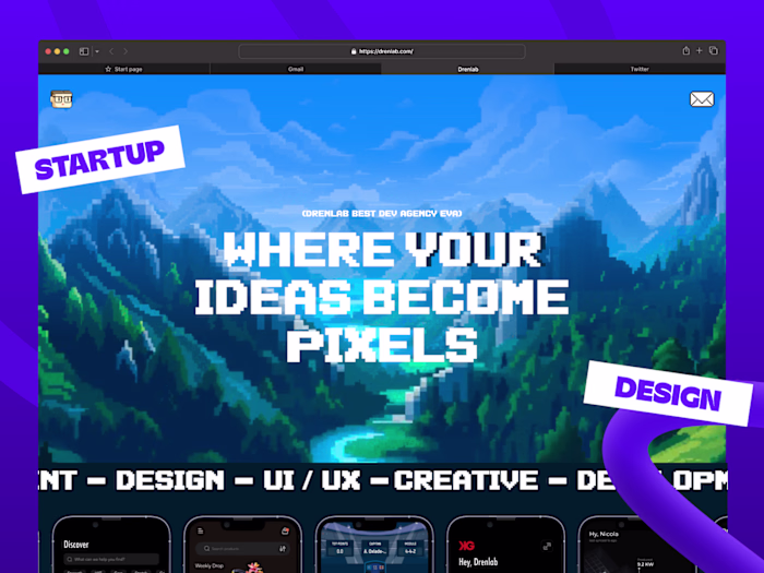 Drenlab – Bold & Expressive Website for a Tech Agency