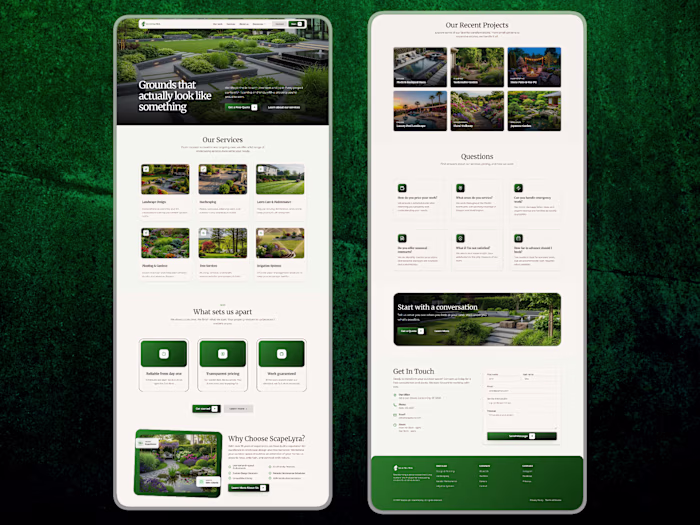 Scapelyra - Landscaping Company Web Design