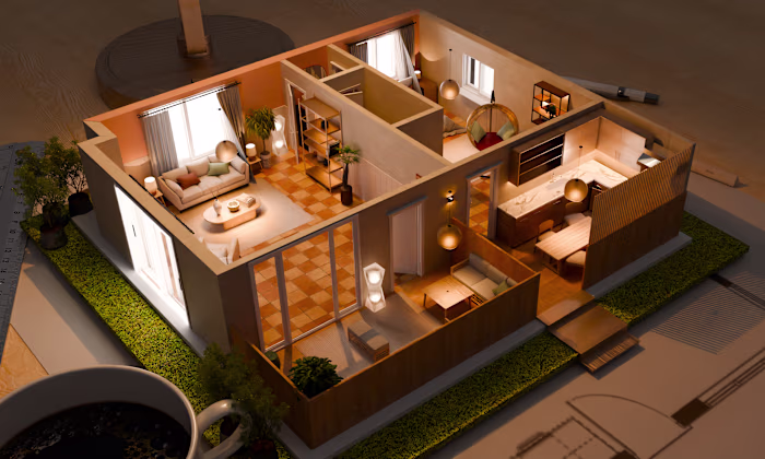 Modern 3D Floor Plan Visualization for Real Estate