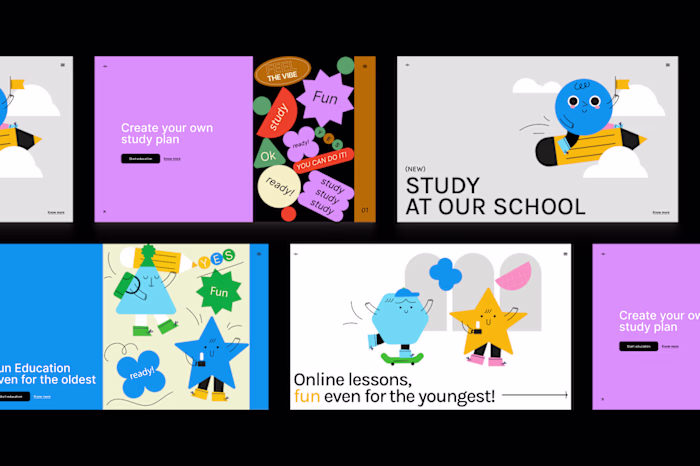 Educational Hero sections with custom illustrations