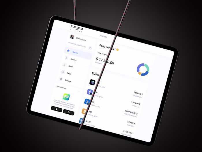P2P Wallet Desktop / Main Page (All conditions inside)