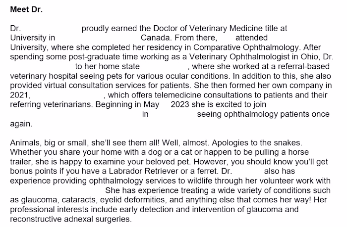 Sample Website Biography