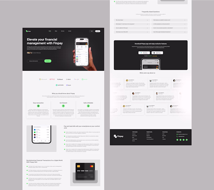 Fintech landing page