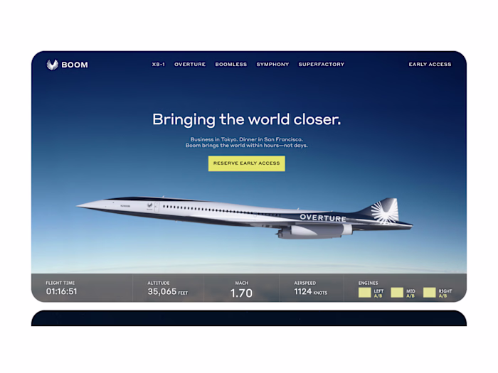 Boom Supersonic Hero Section Redesign