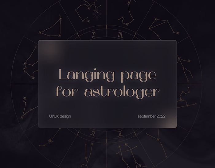Landing page for Astrologer on Behance