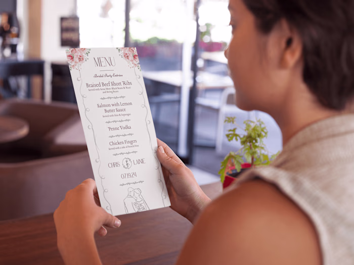 Custom Wedding Menu and Labels