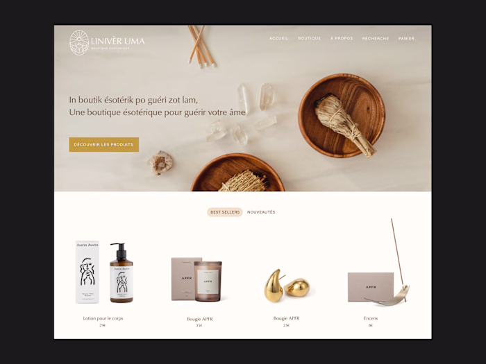 Mystical Shopify Store Design for Liniver Uma