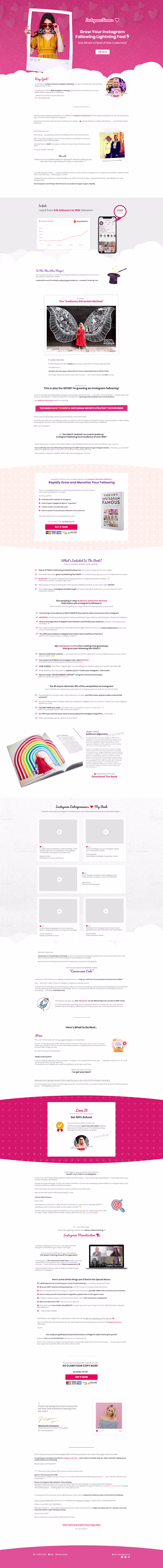 Sales Page Design for Instagram Influencer