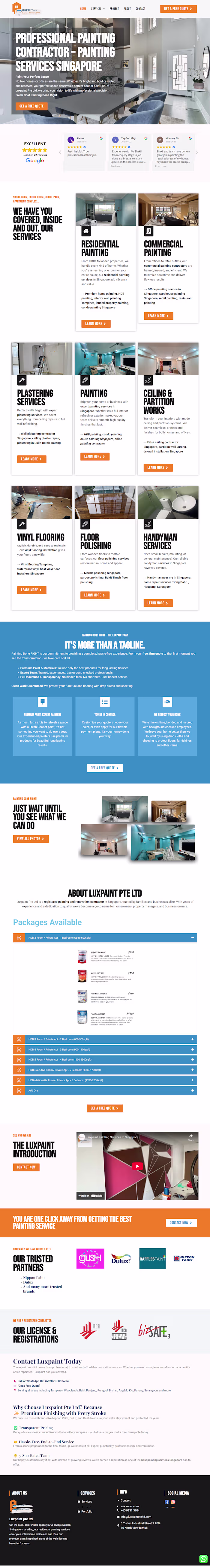WordPress Website Design for Renovation Company | Luxpaint ltd