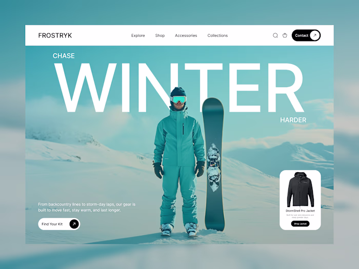 Chasing winter vibes ❄️ Hero for a snow sports gear brand✨